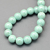 Pearlized Handmade Porcelain Round Beads PORC-S489-6mm-02-2