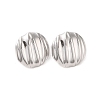 Non-Tarnish Flat Round 304 Stainless Steel Stud Earrings for Women EJEW-L272-003P-1