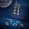 12Pcs Brass Hollow Out Oval Stud Earring Findings KK-BC0011-01-4