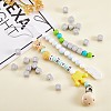 20Pcs Grey Cube Letter Silicone Beads 12x12x12mm Square Dice Alphabet Beads with 2mm Hole Spacer Loose Letter Beads for Bracelet Necklace Jewelry Making JX436O-6