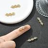 SHEGRACE Brass Pave Clear Cubic Zirconia Triple Oval Links Connector Charms XGRQ3P620-644G-5