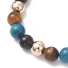 Natural & Synthetic Mixed Gemstone Beads Braided Beaded Bracelets for Women Men BJEW-JB13425-01-3