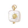 Baroque Natural Nucleated Pearl Keshi Pearl Pendants PALLOY-JF04833-3