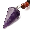 Natural Amethyst Cone Pendant Keychain G-Z033-08P-03-3