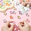 30Pcs UV Plating Rainbow Iridescent Acrylic Beads OACR-YW0003-53-4