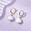 Natural Pearl Leverback Earrings EJEW-JE06877-02-1