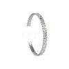 Brass Micro Pave Clear Cubic Zirconia Honeycomb Hexagon Cuff Bangles for Women WG502CE-02-1