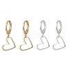 Brass Heart Pendants Leverback Earrings EJEW-JE06900-2