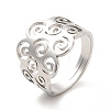 201 Stainless Steel Cloud Adjustable Ring for Women RJEW-F131-01P-1