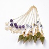 Resin Hexagonal Pointed Dowsing Pendulums(Brass Finding and Gemstone Inside) G-L521-A08-1