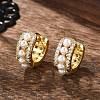 Real 18K Gold Plated Hollow Chunky Cubic Zirconia Huggie Hoop Earrings EJEW-I260-05G-NR-5