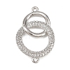 Brass Micro Pave Clear Cubic Zirconia Links Connector Charms LS-KK-K413-05P-1