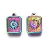 Rack Plating Rainbow Color Alloy Pendant Rhinestone Settings PALLOY-N163-184-2