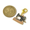 Sewing Machine Alloy Enamel Pendant Decorations HJEW-JM01785-01-2