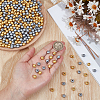 600Pcs 2 Colors Spray Painted Round Natural Schima Wood Beads WOOD-ME0001-26-3