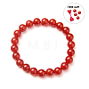 Natural Red Agate Round Beads Stretch Bracelets BJEW-PH0001-8mm-04-3