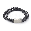 Natural Mixed Stone Round Beads Multi-strand Bracelets BJEW-JB06566-4