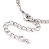 Clear Cubic Zirconia Star Pendant Necklace with Brass Curb Chains for Women NJEW-E042-01P-4
