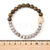 Natural Moon and Star Xingyue Bodhi & Wood & Brass Spacer Beads Beaded Stretch Bracelets for Women BJEW-TA00749-4