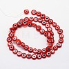 Handmade Evil Eye Lampwork Flat Round Bead Strands X-LAMP-L058-6mm-06-2