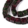 Dyed Natural Sesame Jasper Imitation Ruby in Zoisite Beads Strands G-T139-8x8-32A-3