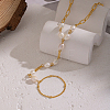 Elegant Natural Freshwater Pearl Beads Link Ring Bracelets KX0637-5