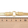 304 Stainless Steel Green Cubic Zirconia Snake Link Flat Snake Chain Necklaces for Women NJEW-Z071-02G-3