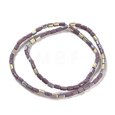 Frosted Imitation Jade Glass Beads Strands GLAA-P058-07A-05-1