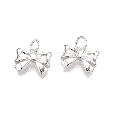 925 Sterling Silver Bowknot Charms STER-T007-101S-1