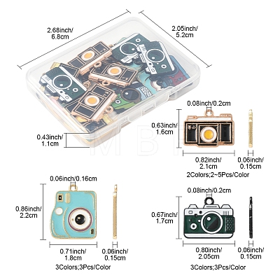 25Pcs 8 Styles Alloy Enamel Pendants ENAM-FS0003-13-1