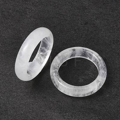 Natural Quartz Crystal Plain Band Ring RJEW-P044-01B-09-1