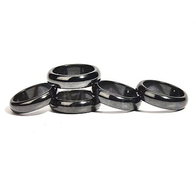 Dyed & Heated Black Agate Finger Rings IK0879-3-1