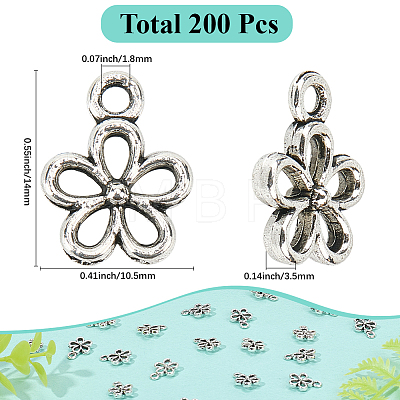 200Pcs Tibetan Style Alloy Pendants FIND-SC0014-35-1