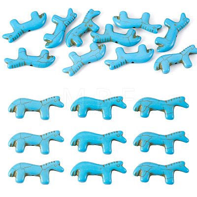 10Pcs Synthetic Turquoise Beads G-TADJ0001-01E-1