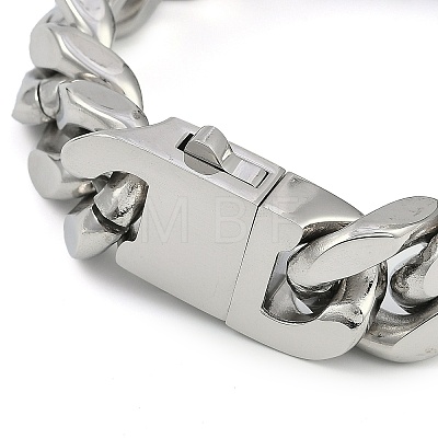 304 Stainless Steel Cuban Link Chain Bracelets for Men BJEW-B102-07P-1