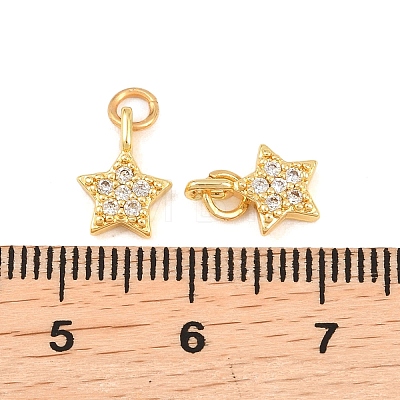 Brass Micro Pave Cubic Zirconia Charms KK-F927-09E-G-1