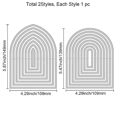 2Pcs 2 Styles Carbon Steel Cutting Dies Stencils DIY-WH0309-924-1