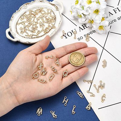 26Pcs 26 Styles Alloy Crystal Rhinestone Connector Charms FIND-CJZ0001-001KCG-1