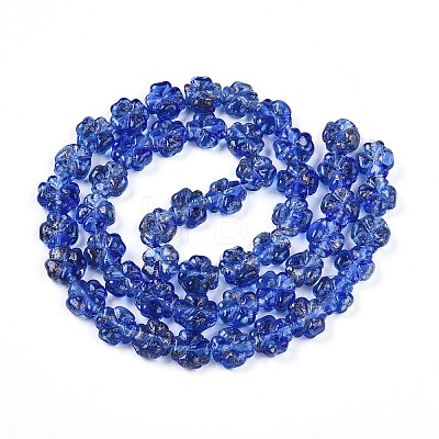 Luminous Handmade Gold Foil Glass Beads Strands FOIL-N029-01H-1