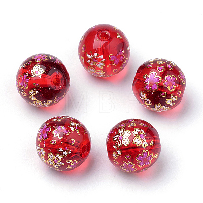 Printed Glass Beads LS-GFB-Q001-12mm-E07-1