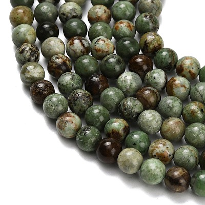 Natural Green Opal Beads Strands G-L642-B14-6mm-1