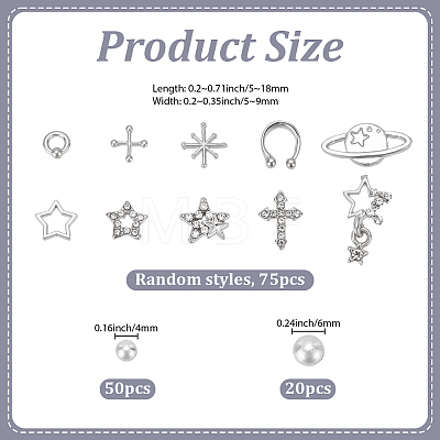 145Pcs 3 Styles Plastic & Resin & Zinc Alloy Rhinestone Cabochons MRMJ-SP0001-41-1