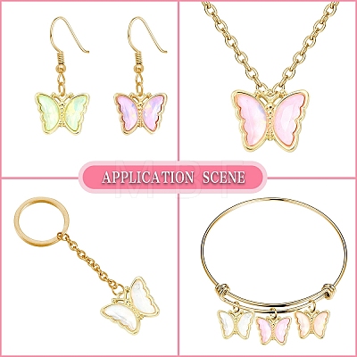 12Pcs 6 Colors Alloy Glass Pendants GLAA-YW0005-67-1