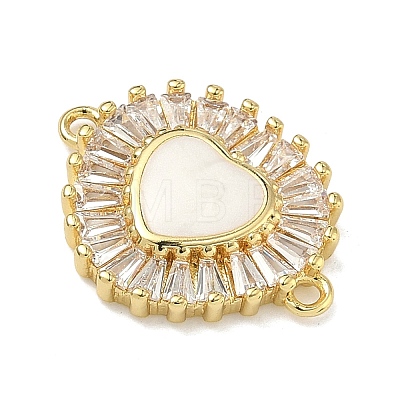 Brass Pave Clear Cubic Zirconia Connector Charms KK-A293-12G-04-1