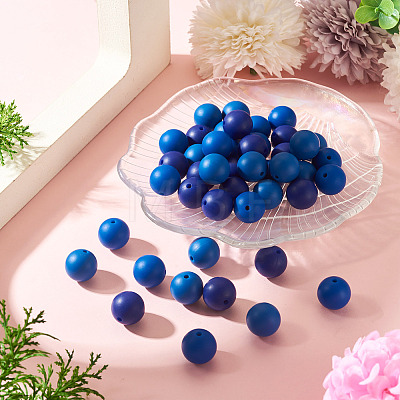 45Pcs 3 Colors Round Silicone Focal Beads SIL-TAD0001-01B-1