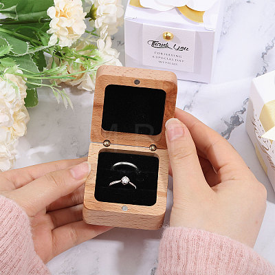 Wooden Jewelry Storage Magnetic Gift Case CON-WH0095-79A-1