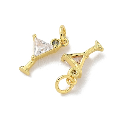Brass Pave Cubic Zirconia Pendants X-KK-P325-17A-G-1