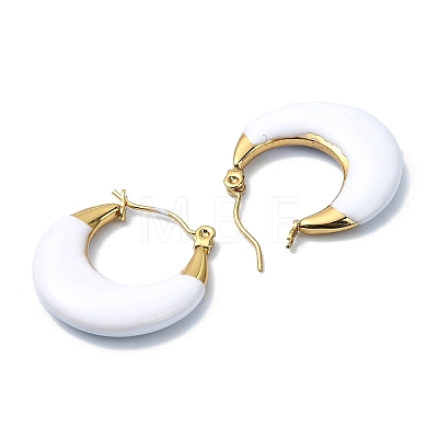 Ion Plating(IP) Golden 304 Stainless Steel Donut Hoop Earrings EJEW-G375-03G-01-1