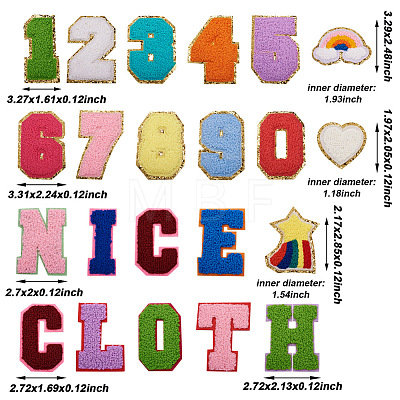 Fashewelry 39Pcs 39 Style Computerized Embroidery Cloth Iron on/Sew on Patches DIY-FW0001-17-1