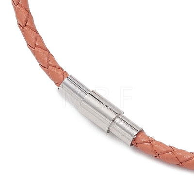 3MM Punk Rock Round Braided Leather Cord Necklaces NJEW-JN05861-02-1